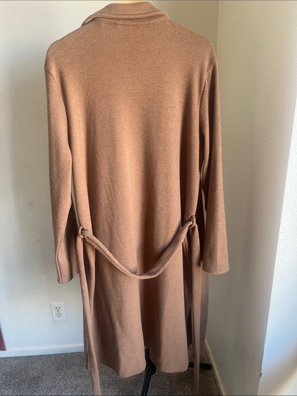 Time and Tru Long Open-Front Cardigan in Camel Brown - Picture 4 of 6